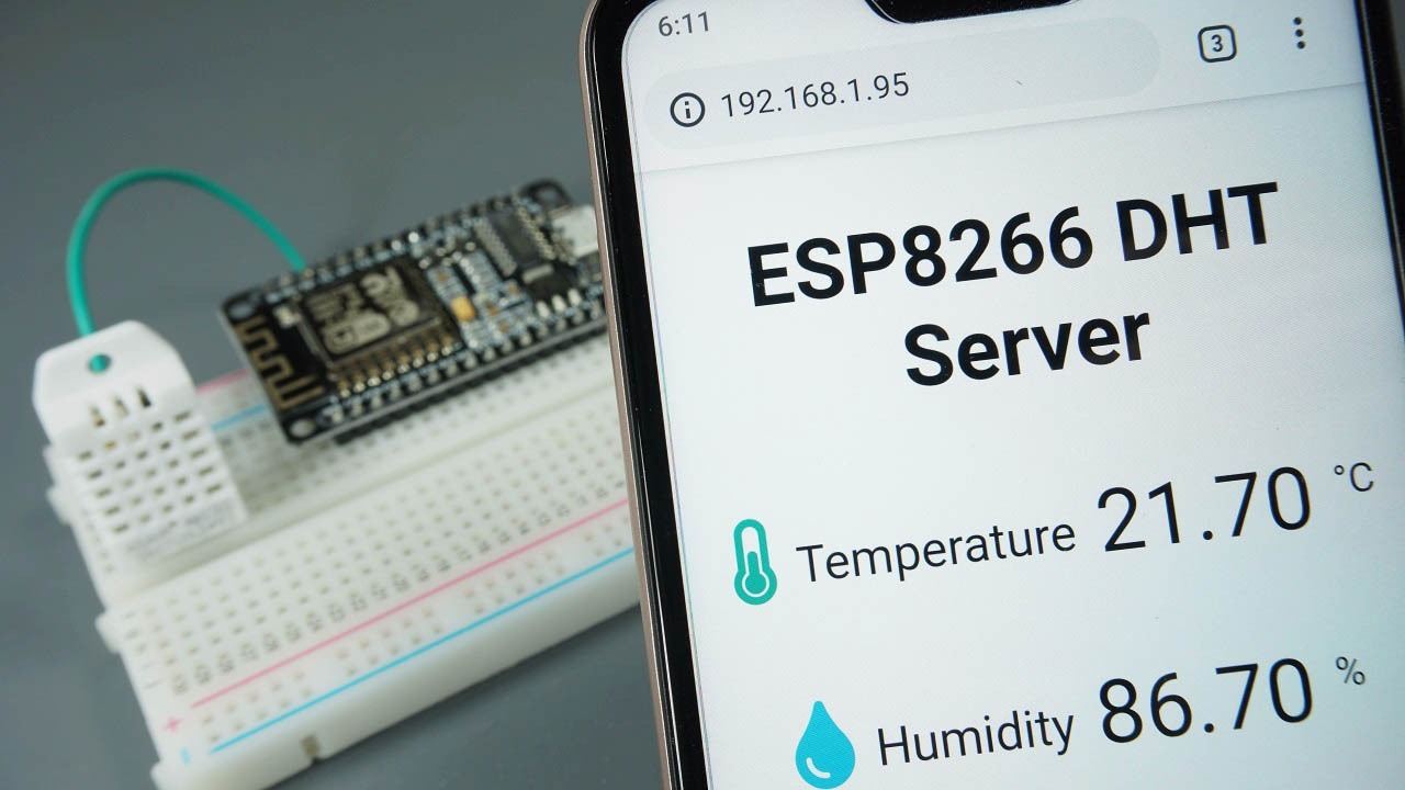 Temperature and Humidity Web Server for ESP8266 DHT11/DHT22 with Arduino IDE - source illustration from page 1027