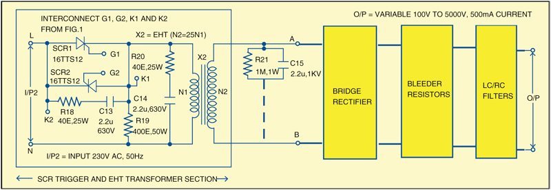 SCR-Controlled EHT Power Supply - source illustration from page 78