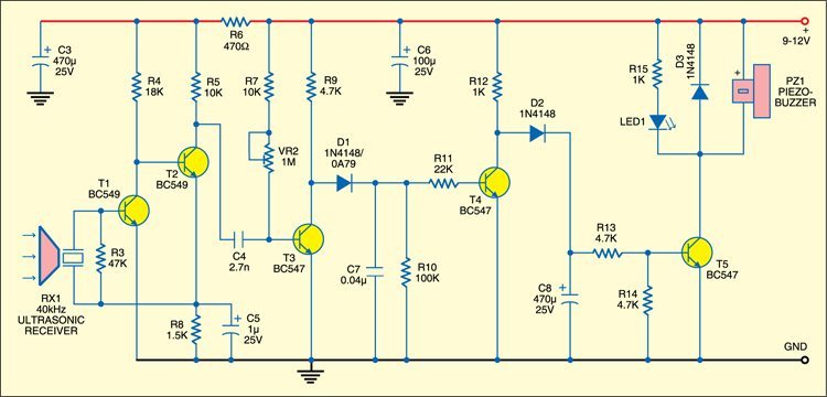 Ultrasonic Sound Beam Burglar Alarm - source illustration from page 158