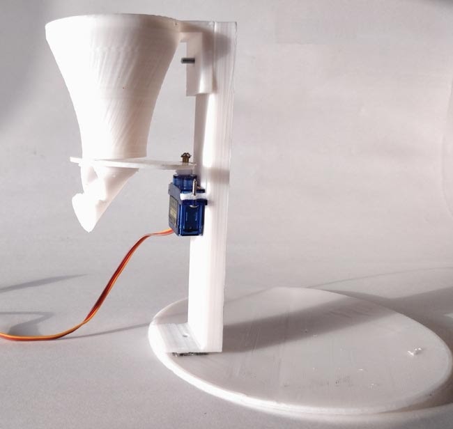 Figure: The Arduino Pet Feeder container prototype is printed with a 3D printer.