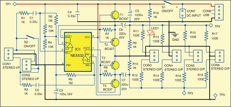 Stereo audio Distribution Buffer for headphones - source illustration from page 284