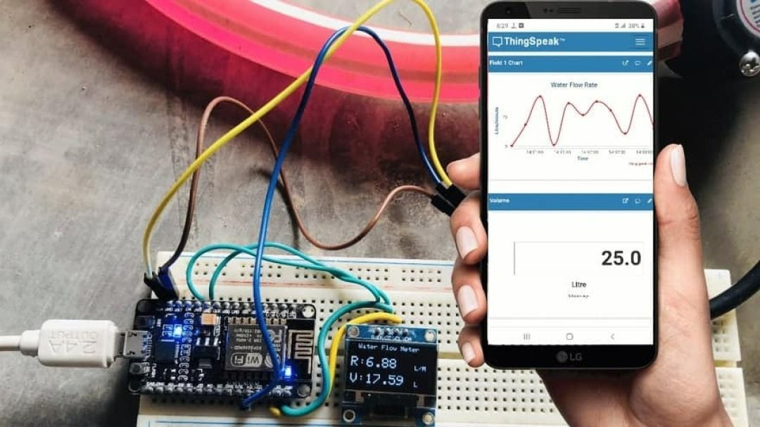 IoT Water Flow Meter using ESP8266 & Water Flow Sensor - source illustration from page 1190