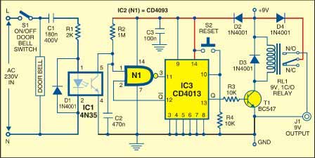 Figure 1 shows how the doorbell works with the security switch. The way