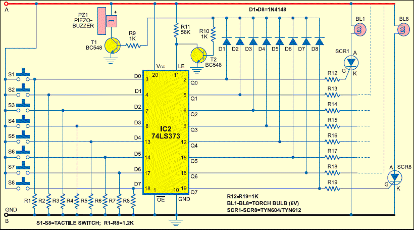 power supply and the quiz buzzer. The power supply part is depicted in Figure 1. The