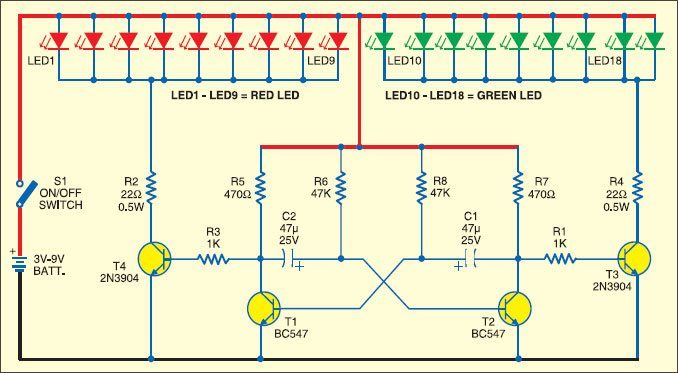 Christmas Lights Using LEDs - source illustration from page 90