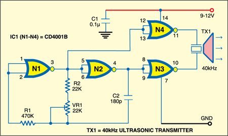 Ultrasonic Sound Beam Burglar Alarm - source illustration from page 157
