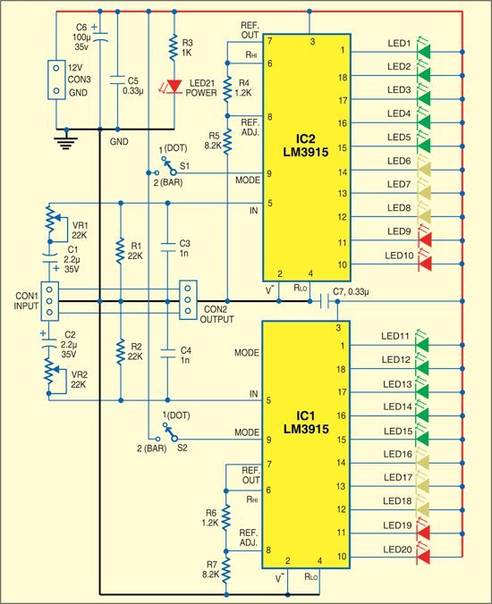 Simple Stereo Level Indicator - source illustration from page 504