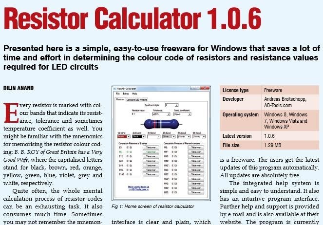 value of the color code you enter, figures out the resistor value of the color code you enter, and gives