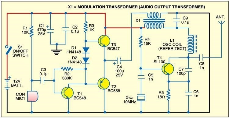 Crystal AM Transmitter - source illustration from page 466