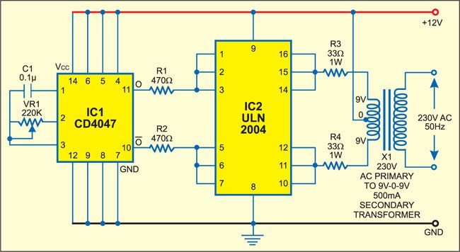 Simple Low-Power Inverter - source illustration from page 519