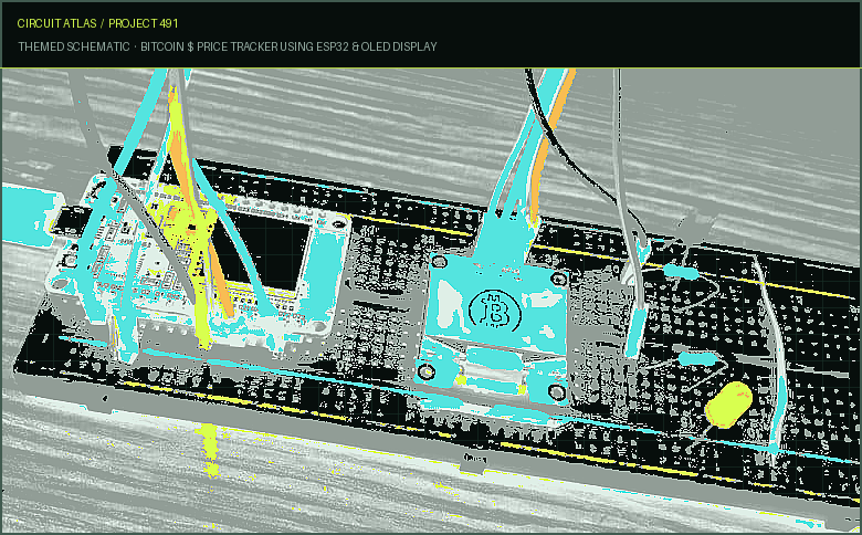 Circuit Atlas themed schematic for Bitcoin $ Price Tracker Using ESP32 & OLED Display
