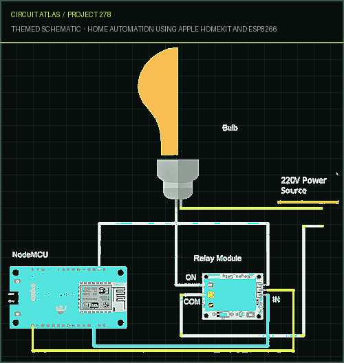 Circuit Atlas themed schematic for Home Automation Using Apple HomeKit and ESP8266 Circuit Atlas themed schematic for Home Automation Using Apple HomeKit and ESP8266