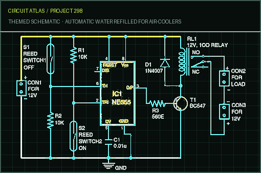 Circuit Atlas themed schematic for Automatic Water Refilled for Air-Coolers