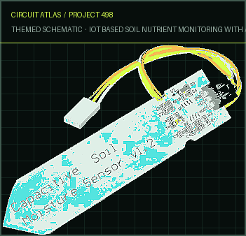 Circuit Atlas themed schematic for IoT Based Soil Nutrient Monitoring with Arduino & ESP32