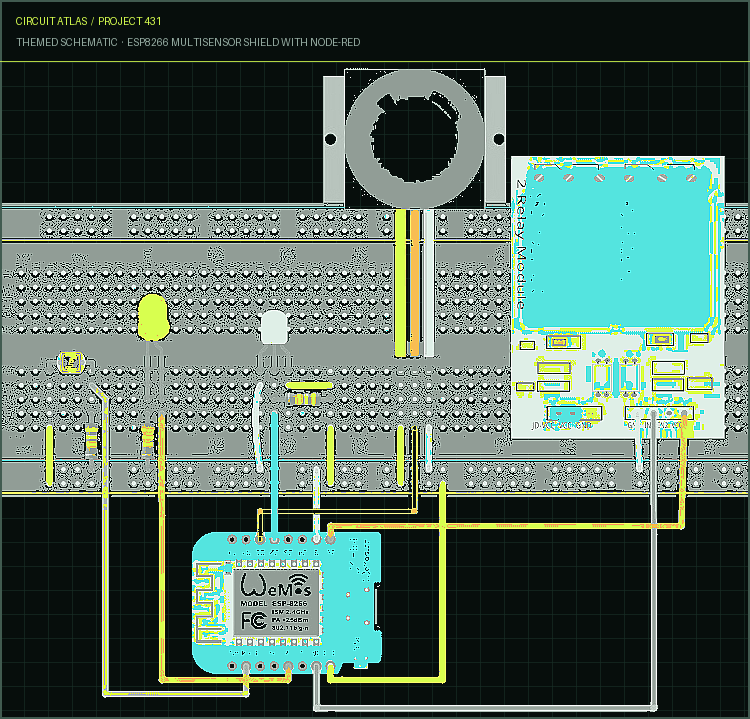 Circuit Atlas themed schematic for ESP8266 Multisensor Shield with Node-RED