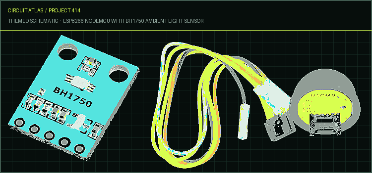 Circuit Atlas themed schematic for ESP8266 NodeMCU with BH1750 Ambient Light Sensor Circuit Atlas themed schematic for ESP8266 NodeMCU with BH1750 Ambient Light Sensor