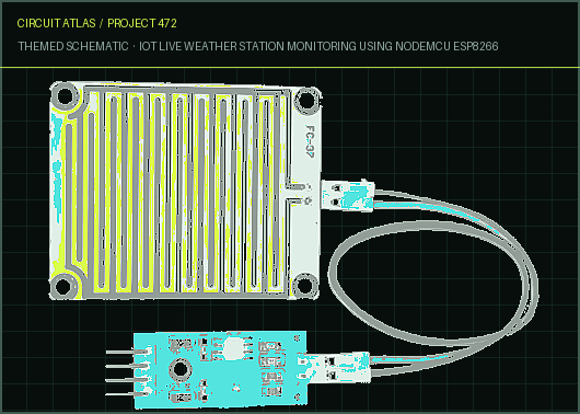 Circuit Atlas themed schematic for IoT Live Weather Station Monitoring Using NodeMCU ESP8266
