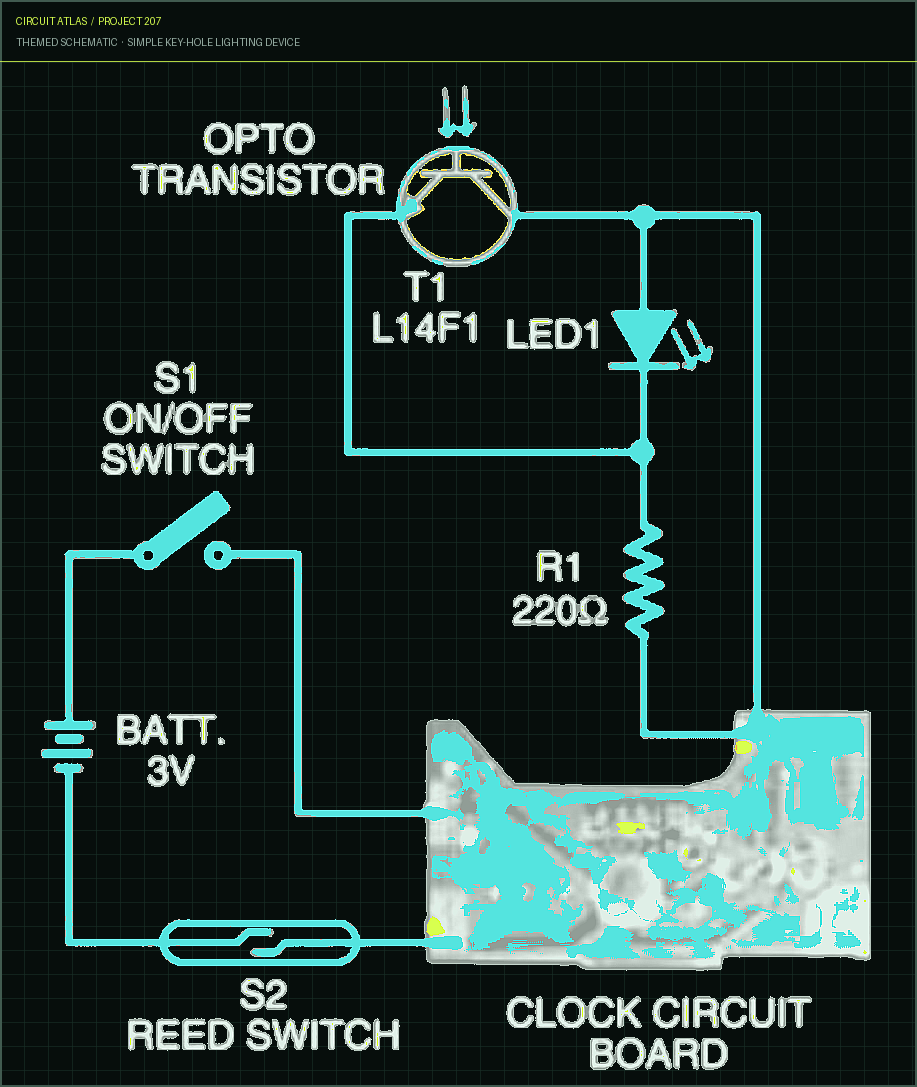 Circuit Atlas themed schematic for Simple Key-Hole Lighting Device