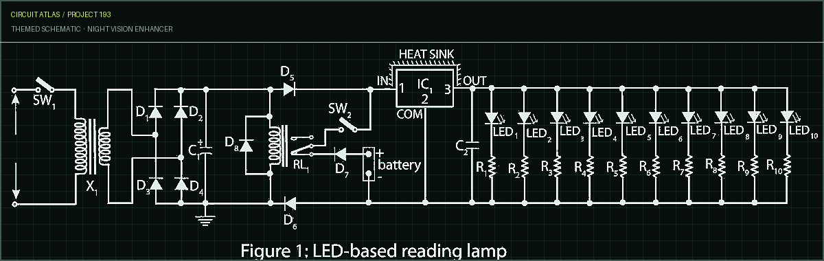 Circuit Atlas themed schematic for Night Vision Enhancer
