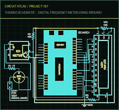 Circuit Atlas themed schematic for Digital Frequency Meter Using Arduino Circuit Atlas themed schematic for Digital Frequency Meter Using Arduino