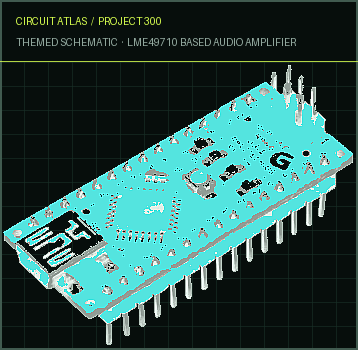 Circuit Atlas themed schematic for LME49710 Based Audio Amplifier