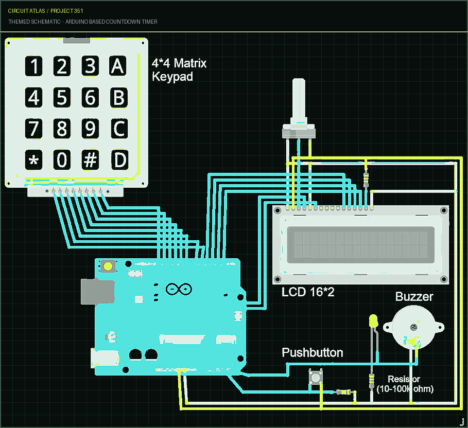 Circuit Atlas themed schematic for Arduino Based Countdown Timer Circuit Atlas themed schematic for Arduino Based Countdown Timer