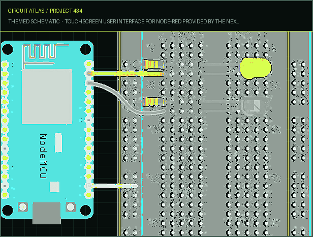Circuit Atlas themed schematic for Touchscreen user interface for Node-RED provided by the Nextion Display with ESP8266
