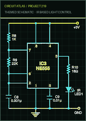 Circuit Atlas themed schematic for IR Based Light Control